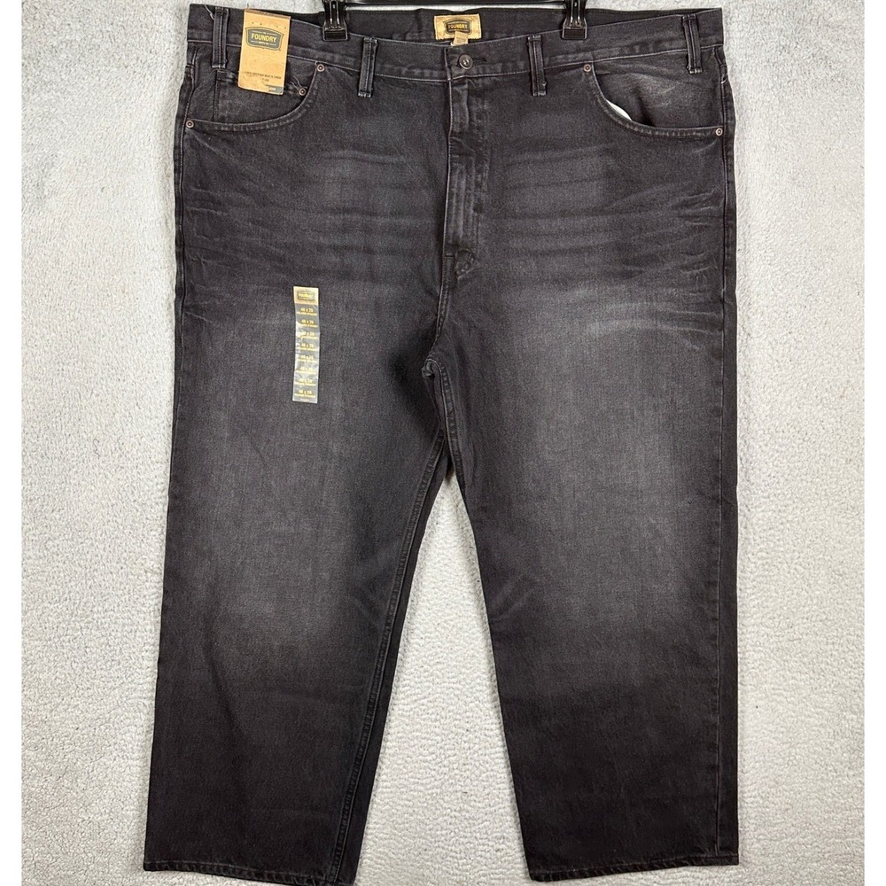 NEW The Foundry Supply Co. Jeans Mens 48X29 Black Relaxed Fit Straight Leg Denim